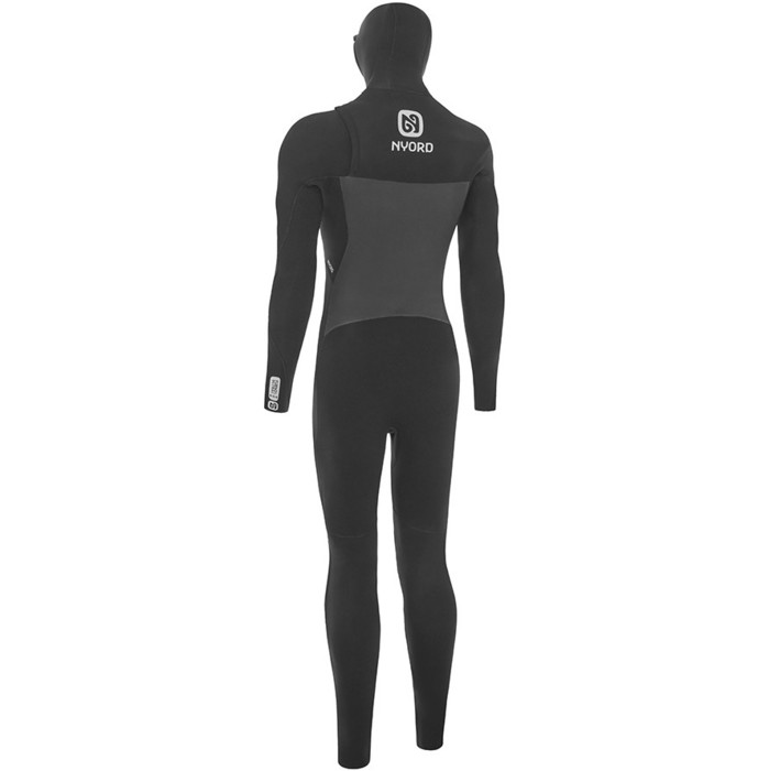 2024 Nyord Mens Furno Ultra Plus 6/5/4mm Hooded Chest Zip Wetsuit FUPM54002 - Black